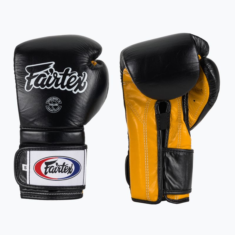 Guanti da boxe Fairtex Heavy Hitter's Mexican Style nero/giallo