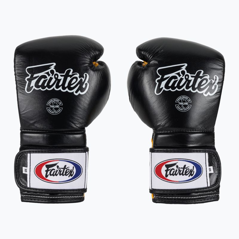Guanti da boxe Fairtex Heavy Hitter's Mexican Style nero/giallo 2