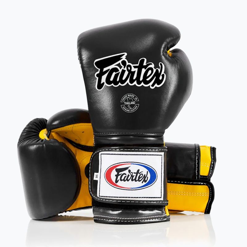 Guanti da boxe Fairtex Heavy Hitter's Mexican Style nero/giallo 4