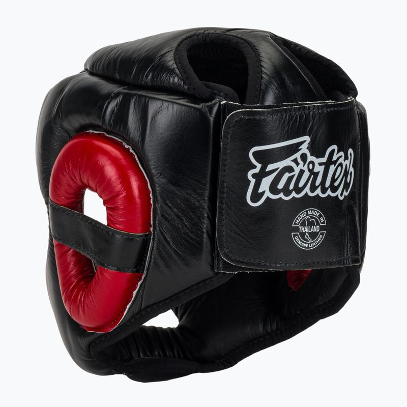 Casco da boxe Fairtex Diagonal Vision - Copertura totale della testa nero/rosso 3
