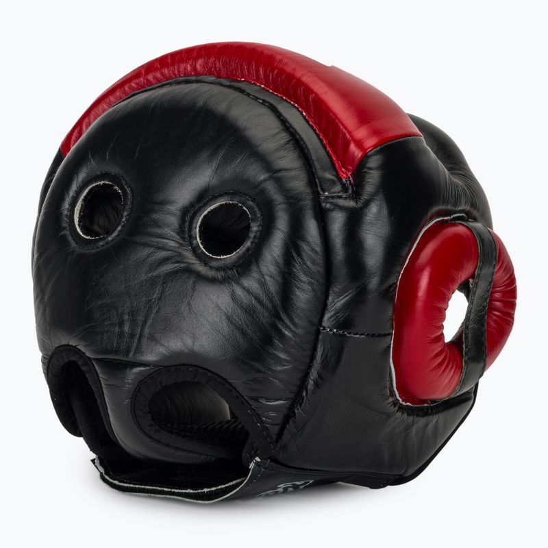 Casco da boxe Fairtex Diagonal Vision - Copertura totale della testa nero/rosso 6