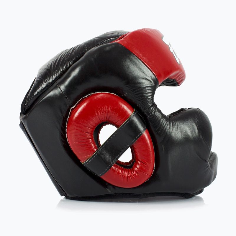 Casco da boxe Fairtex Diagonal Vision - Copertura totale della testa nero/rosso 4