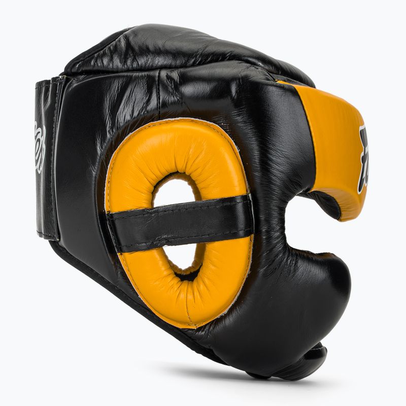 Casco da boxe Fairtex Diagonal Vision - Copertura totale della testa nero/giallo 2