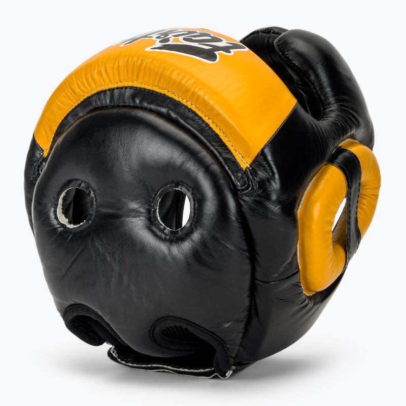 Casco da boxe Fairtex Diagonal Vision - Copertura totale della testa nero/giallo 6