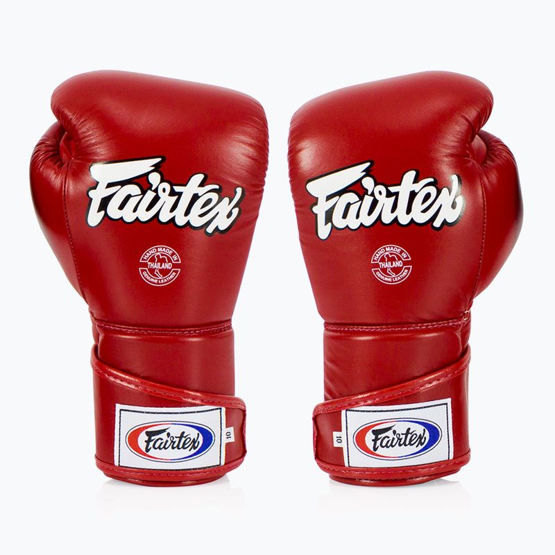 Guanti da boxe Fairtex Stylish Angular Sparring - Pollice bloccato rosso
