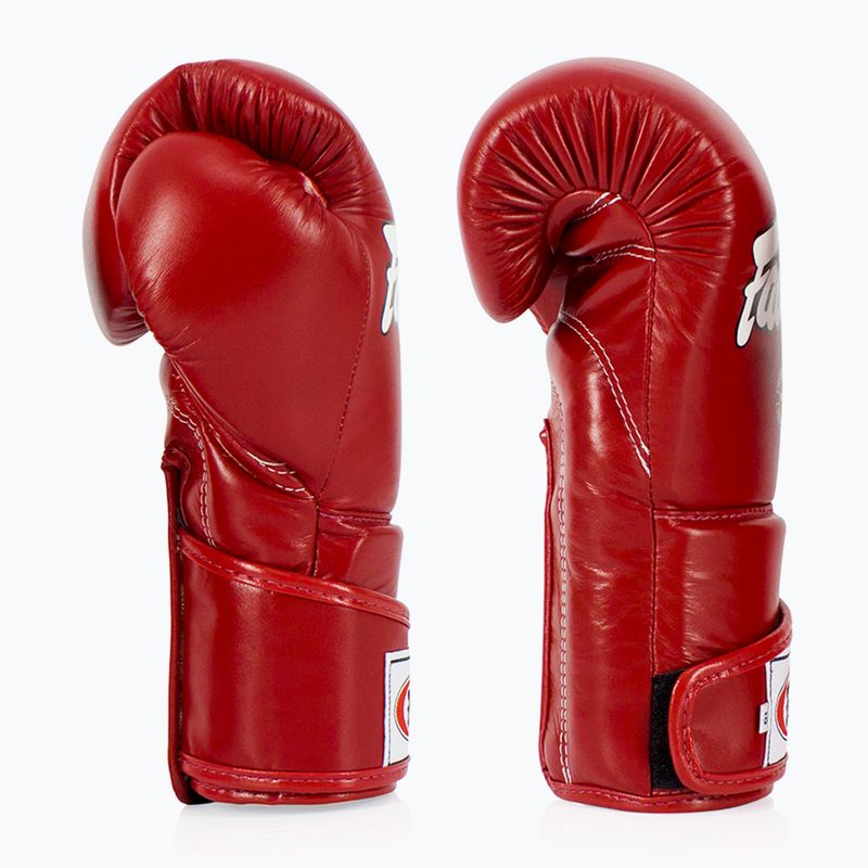 Guanti da boxe Fairtex Stylish Angular Sparring - Pollice bloccato rosso 3