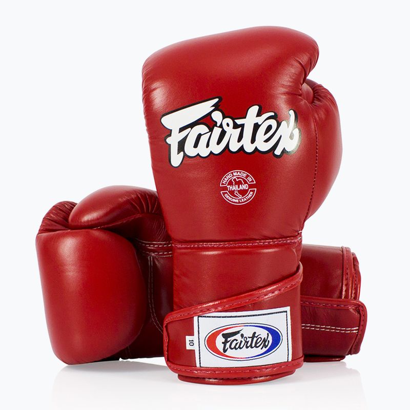 Guanti da boxe Fairtex Stylish Angular Sparring - Pollice bloccato rosso 4