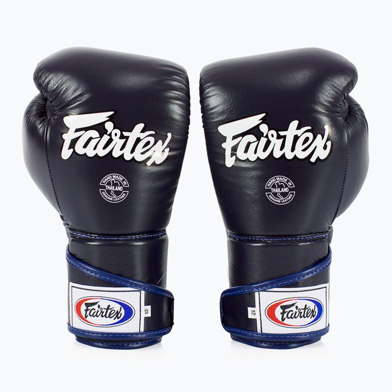 Guantoni da boxe Fairtex Stylish Angular Sparring - Pollice bloccato blu