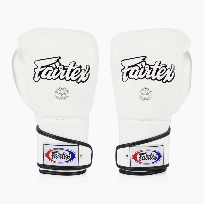 Guantoni da boxe Fairtex Stylish Angular Sparring - Pollice bloccato bianco