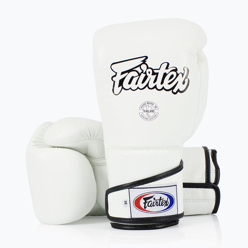 Guantoni da boxe Fairtex Stylish Angular Sparring - Pollice bloccato bianco 4