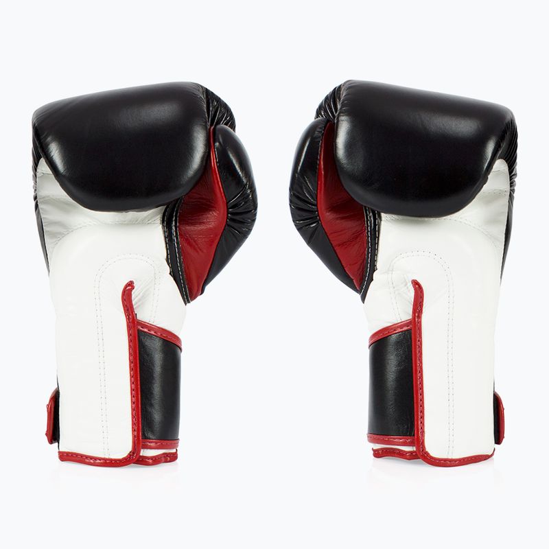 Guantoni da boxe Fairtex Stylish Angular Sparring - Pollice bloccato nero/bianco/rosso 2
