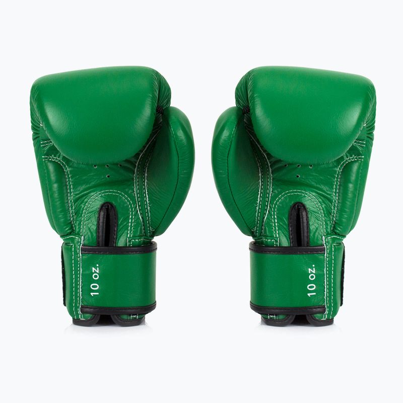 Guantoni da boxe in vera pelle Fairtex verde 2