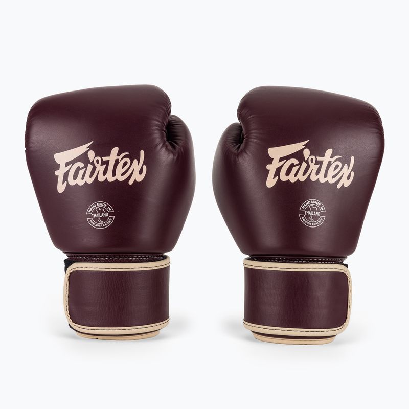 Guantoni da boxe in vera pelle Fairtex marrone 2