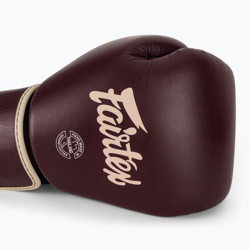 Guantoni da boxe in vera pelle Fairtex marrone 5