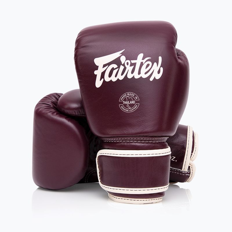 Guantoni da boxe in vera pelle Fairtex marrone 4