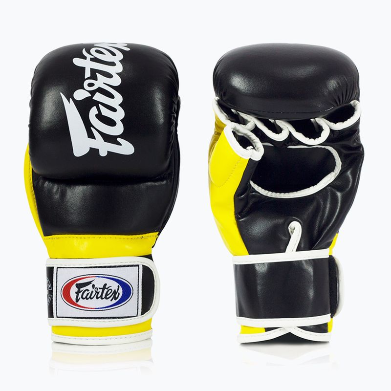 Guanti Fairtex Super Sparring Grappling nero/giallo 2
