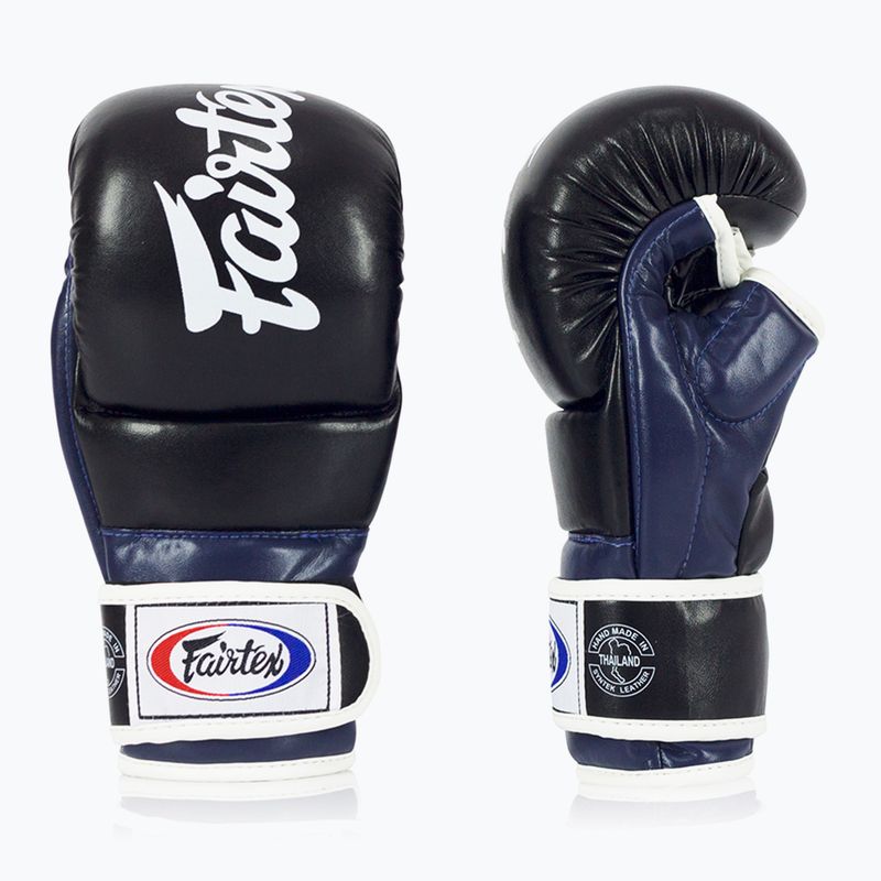 Guanti da grappling Fairtex Super Sparring nero/blu 3