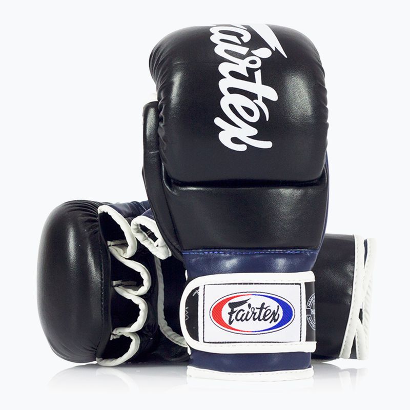 Guanti da grappling Fairtex Super Sparring nero/blu 4