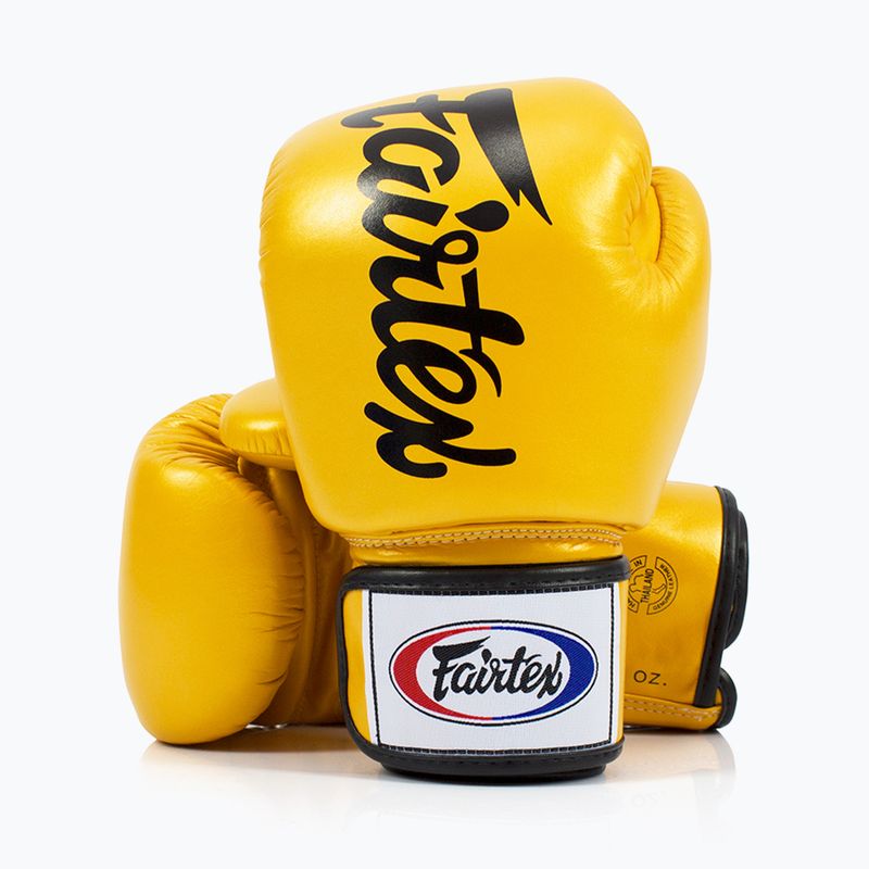 Guantoni da boxe dorati Fairtex Deluxe Tight-Fit 4