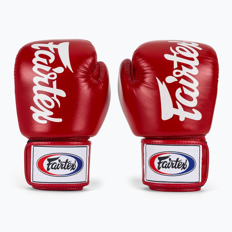 Guanti da boxe Fairtex Deluxe Tight-Fit rossi 2