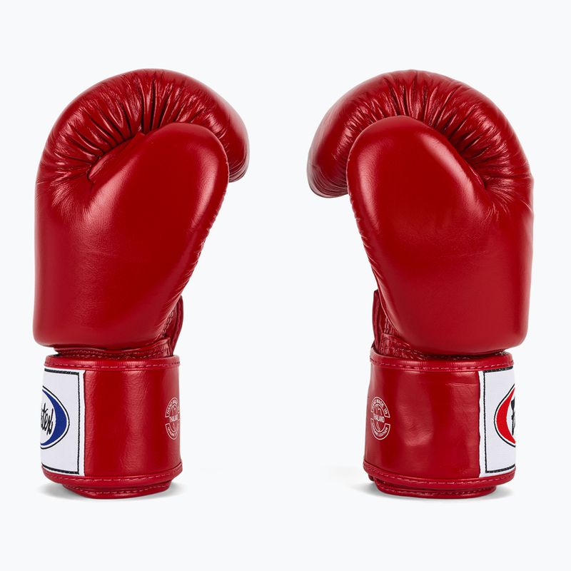 Guanti da boxe Fairtex Deluxe Tight-Fit rossi 4