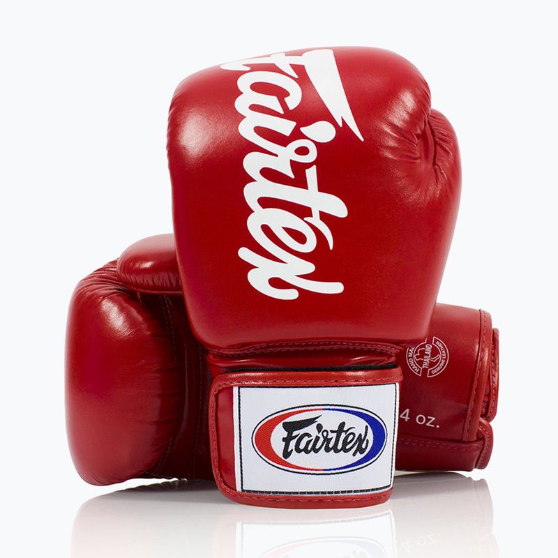 Guanti da boxe Fairtex Deluxe Tight-Fit rossi 4