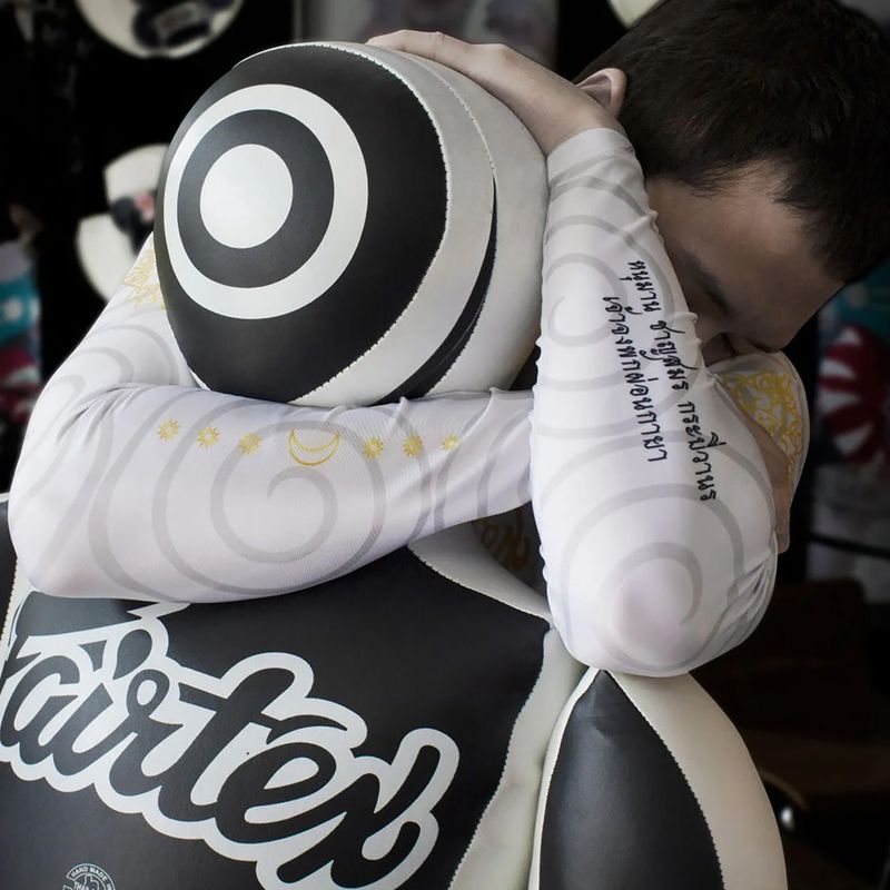 Fairtex Hanuman Pro, paraschiena a maniche lunghe da uomo, bianco 3