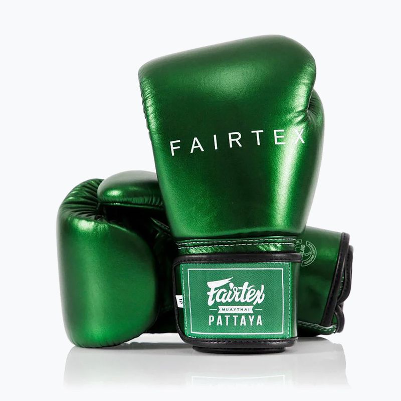 Guantoni da boxe Fairtex Metallic verde 4