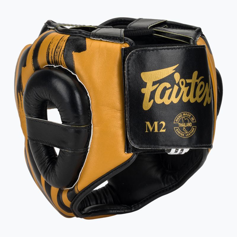 Fairtex Microfiber Headguard casco da boxe oro 3