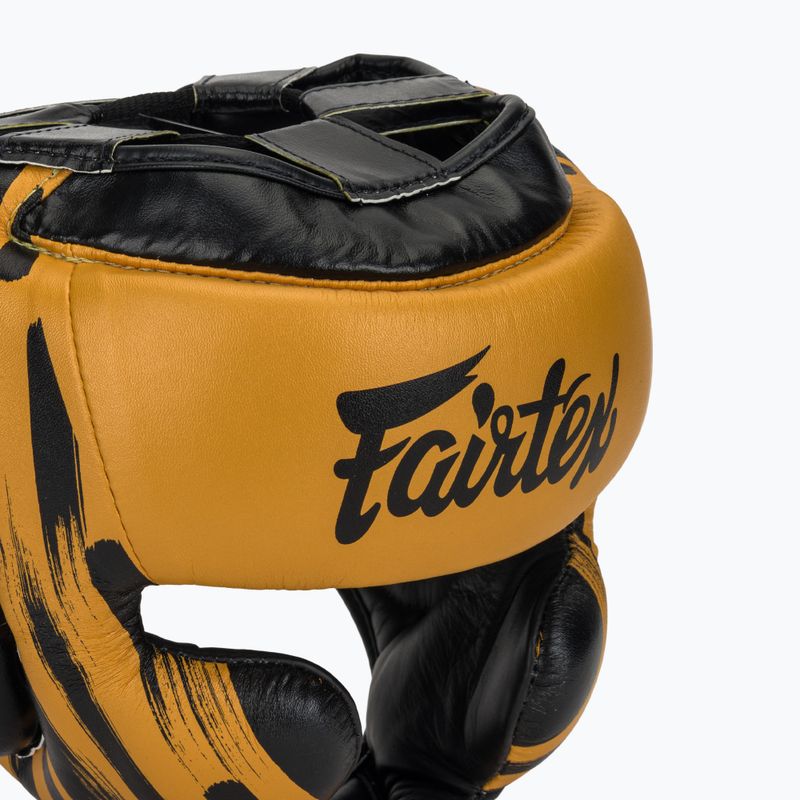 Fairtex Microfiber Headguard casco da boxe oro 4