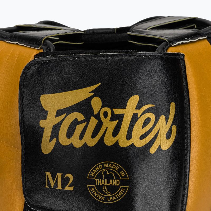 Fairtex Microfiber Headguard casco da boxe oro 5