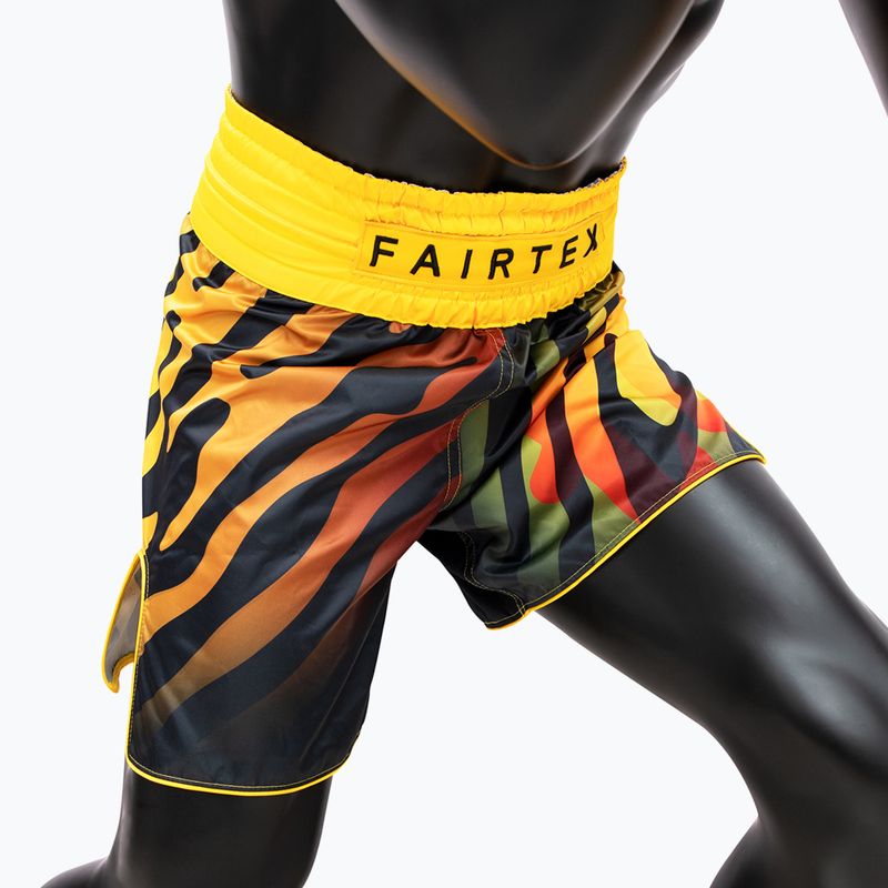 Pantaloncini da boxe Fairtex BT2002 'Tiger' giallo/nero 4