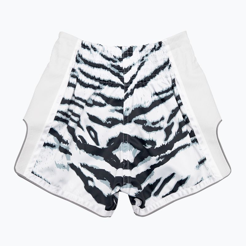 Pantaloncini da boxe Fairtex per bambini BSK2103 "White Tiger" bianco 2