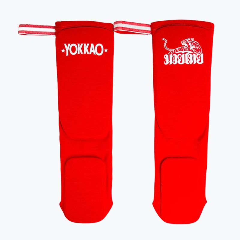 YOKKAO Protezioni per tibia da boxe Muay Thai rosso