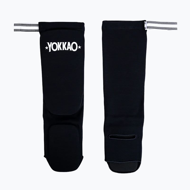 YOKKAO Protezioni tibia Muay Thai Boxe cotone nero 2