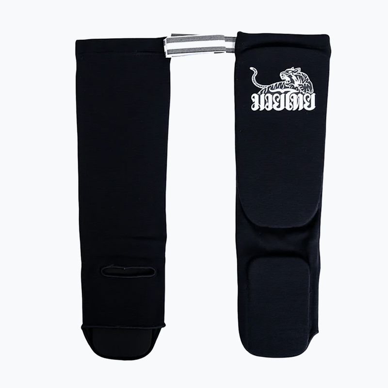 YOKKAO Protezioni tibia Muay Thai Boxe cotone nero 3