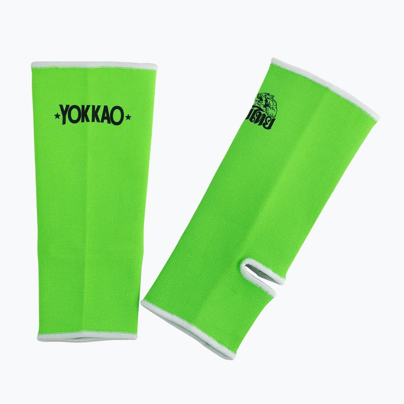 YOKKAO Protezioni per caviglie da uomo Muay Thai verde neon