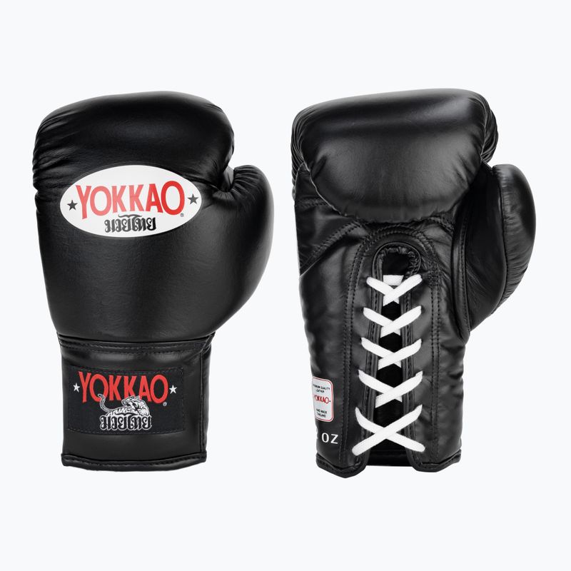 YOKKAO Matrix Lace Up guantoni da boxe uomo nero