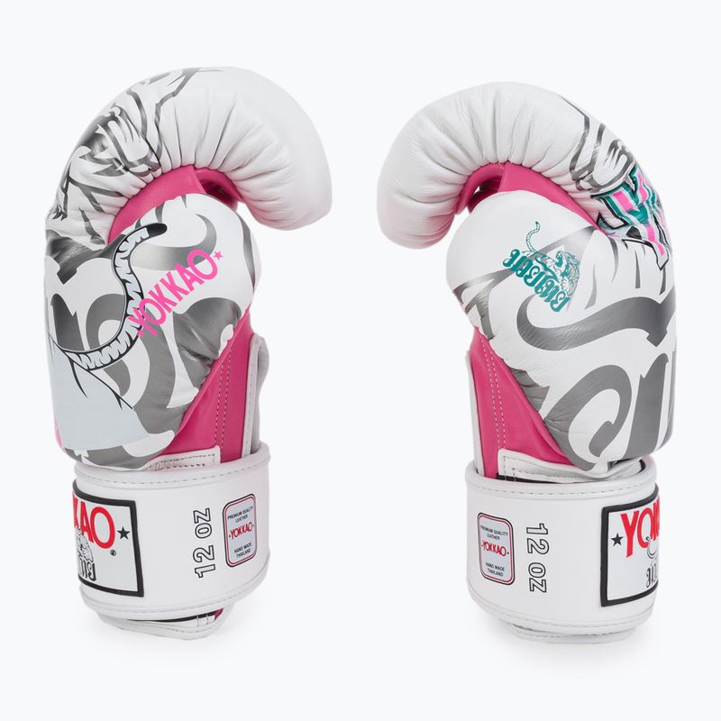 Guanti da boxe bianchi YOKKAO 90'S 4
