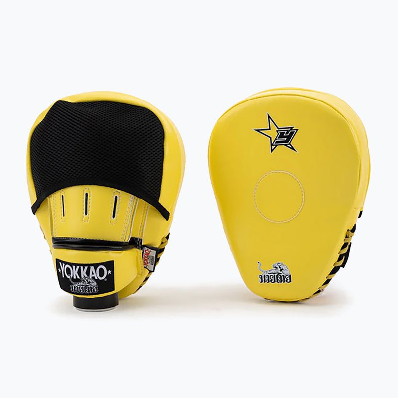 YOKKAO Institution Focus Training Mitts Dita ravvicinate giallo