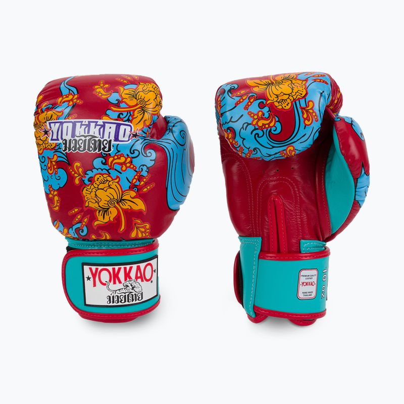 Guanti da boxe rossi hawaiani YOKKAO 3