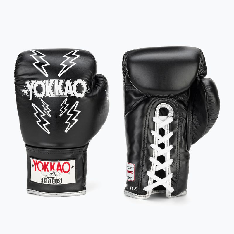 Guantoni da boxe da uomo YOKKAO Stadium Lace Up nero