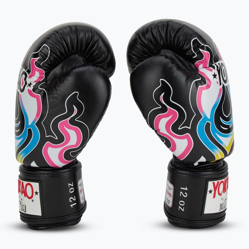 Guanti da boxe da uomo YOKKAO Flames nero 4
