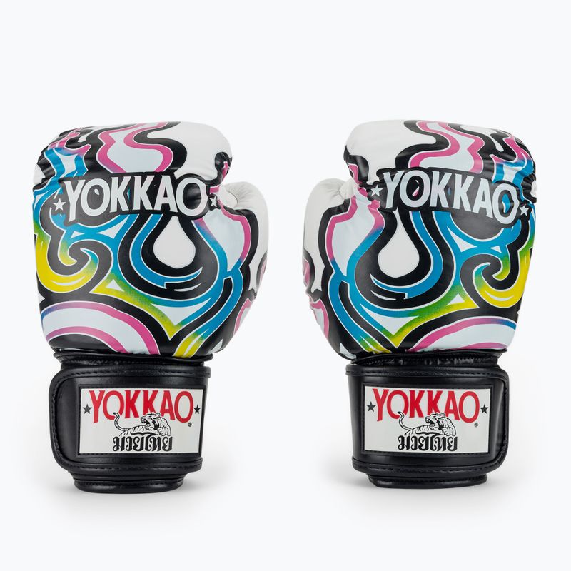 Guanti da boxe da uomo YOKKAO Flames bianco 2