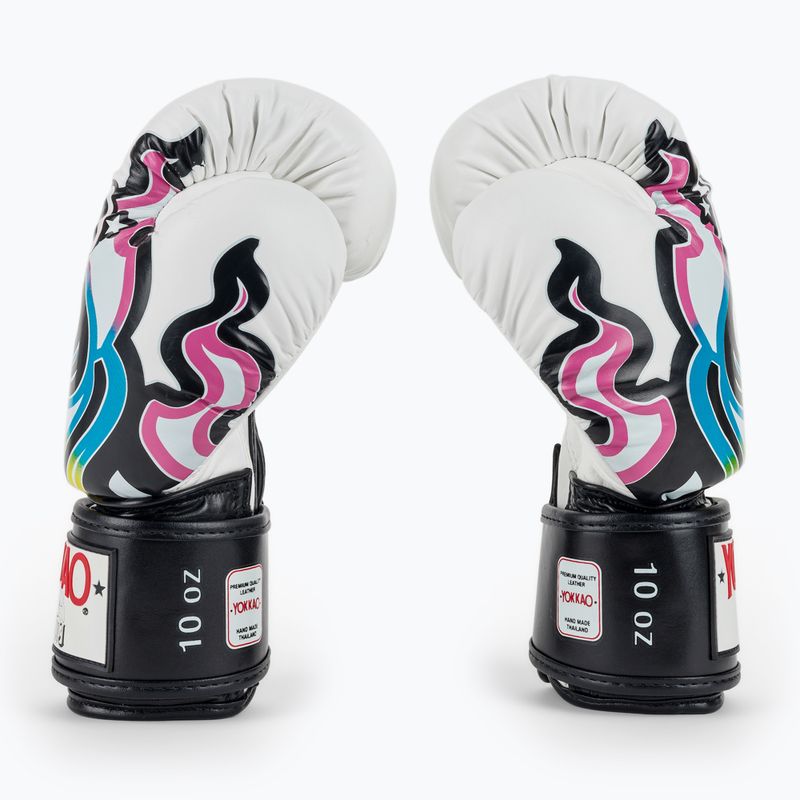 Guanti da boxe da uomo YOKKAO Flames bianco 4