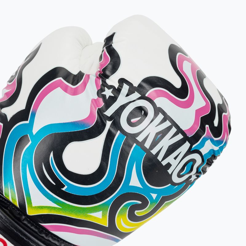 Guanti da boxe da uomo YOKKAO Flames bianco 5