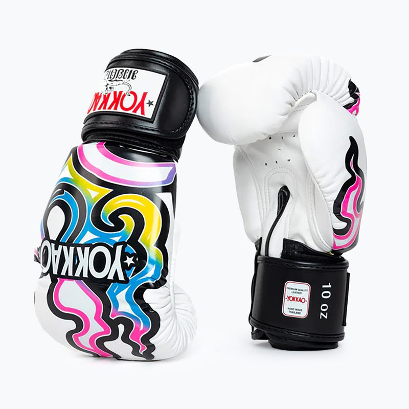 Guanti da boxe da uomo YOKKAO Flames bianco 2