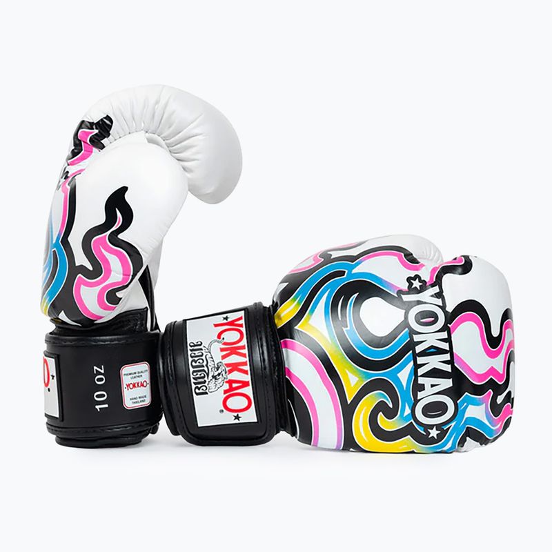 Guanti da boxe da uomo YOKKAO Flames bianco 3
