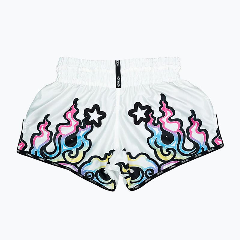 Pantaloncini da allenamento da uomo YOKKAO Flames CarbonFit bianco 2