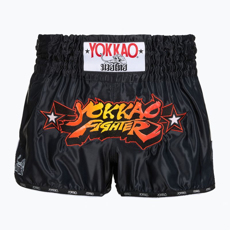 Pantaloncini da allenamento uomo YOKKAO Fighter KO Muay Thai black